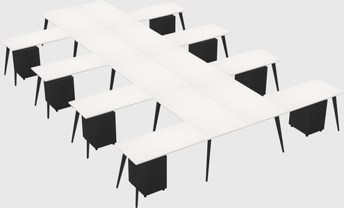 Shared l-shaped office desk system
