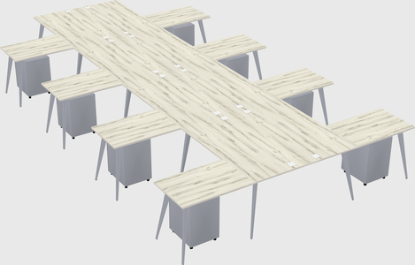 Shared l-shaped office desk system