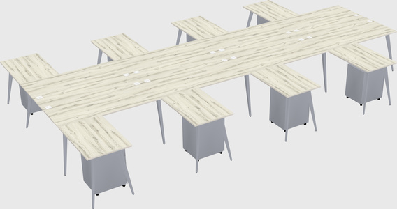 Shared l-shaped office desk system