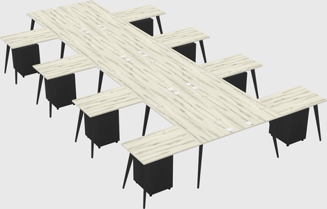 Shared l-shaped office desk system