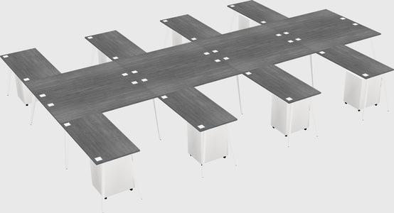 Shared l-shaped office desk system