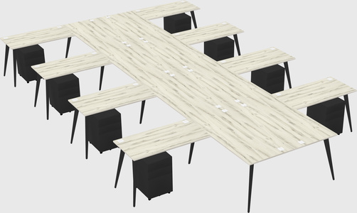 Shared l-shaped office desk system