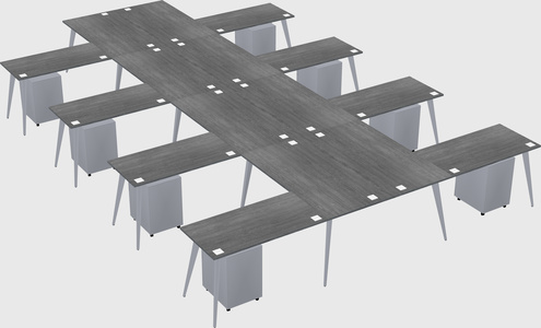 Shared l-shaped office desk system