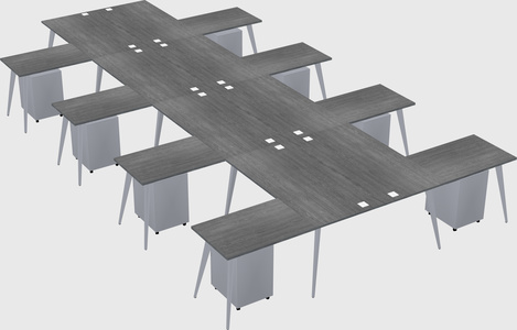 Shared l-shaped office desk system