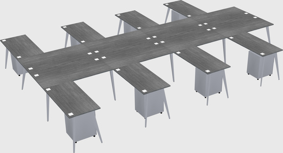 Shared l-shaped office desk system