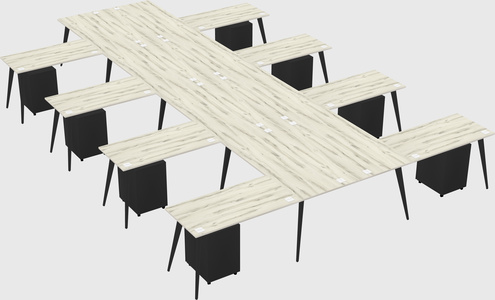 Shared l-shaped office desk system