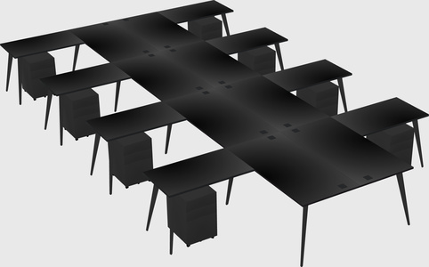 Shared l-shaped office desk system