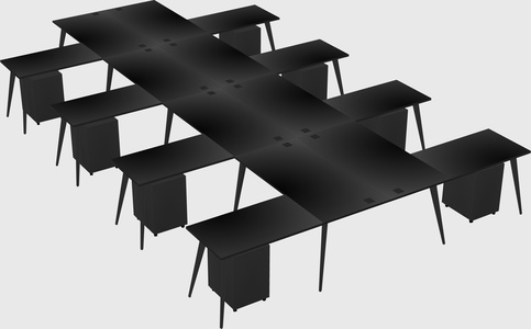 Shared l-shaped office desk system