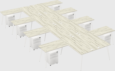 Shared l-shaped office desk system