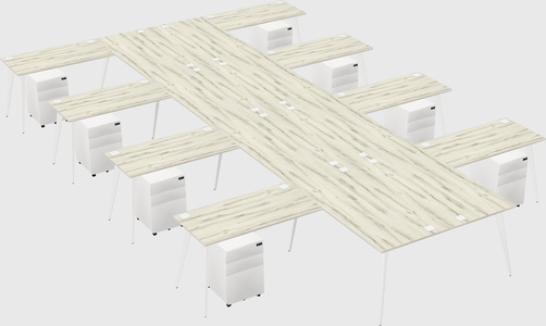 Shared l-shaped office desk system