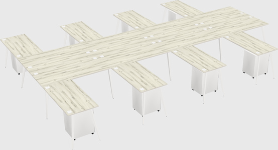 Shared l-shaped office desk system