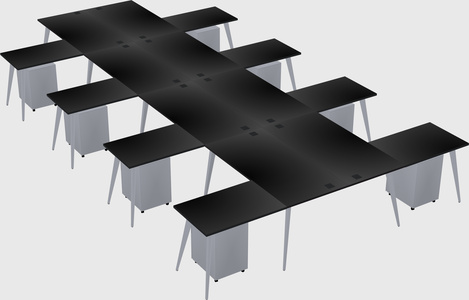 Shared l-shaped office desk system