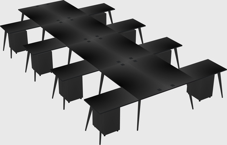 Shared l-shaped office desk system