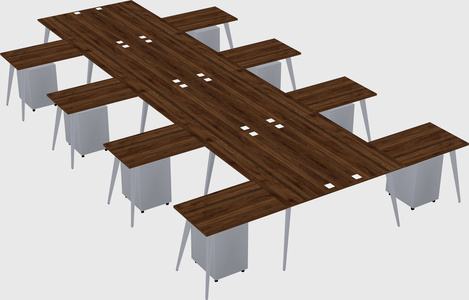 Shared l-shaped office desk system