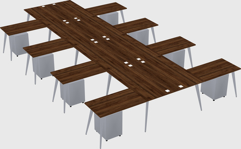 Shared l-shaped office desk system