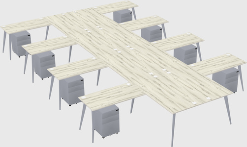 Shared l-shaped office desk system