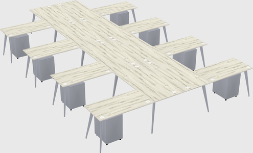 Shared l-shaped office desk system