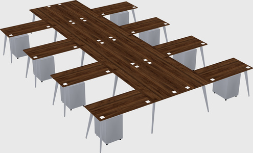Shared l-shaped office desk system