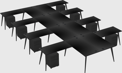 Shared l-shaped office desk system