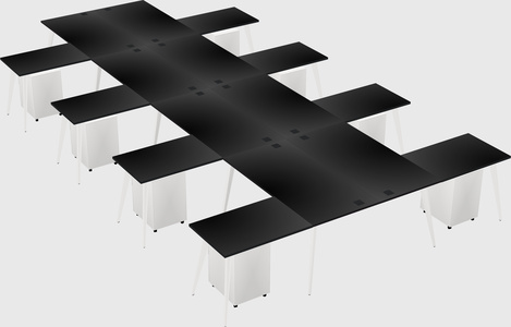 Shared l-shaped office desk system