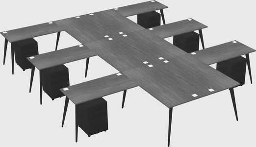 Shared l-shaped office desk system