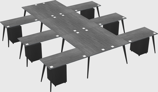 Shared l-shaped office desk system