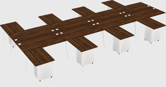 Shared l-shaped office desk system