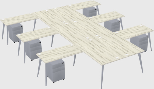 Shared l-shaped office desk system