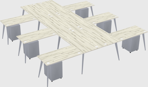 Shared l-shaped office desk system