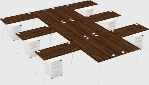 Shared l-shaped office desk system