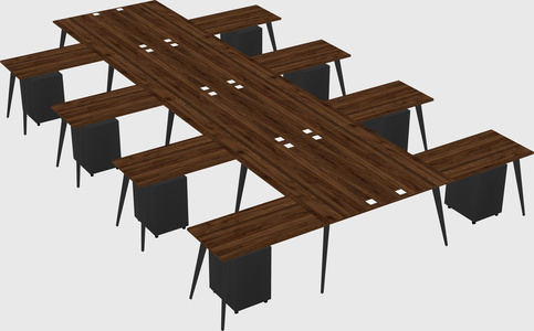 Shared l-shaped office desk system