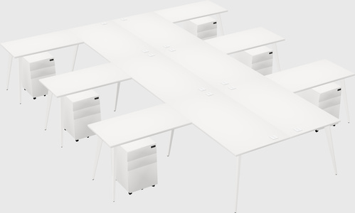 Shared l-shaped office desk system