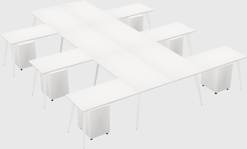 Shared l-shaped office desk system
