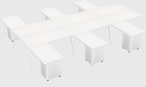 Shared l-shaped office desk system