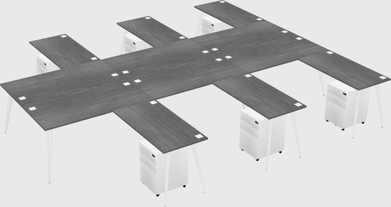 Shared L-shaped Office Desk System