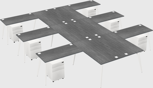 Shared l-shaped office desk system