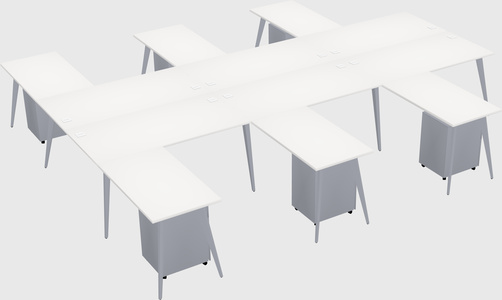 Shared l-shaped office desk system