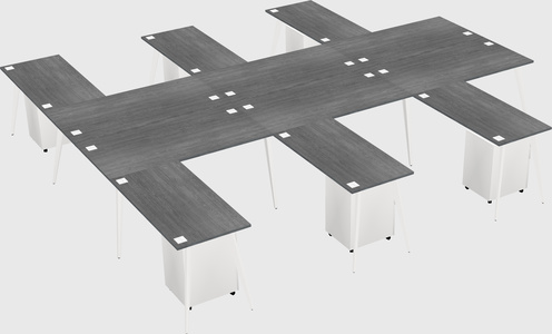 Shared l-shaped office desk system