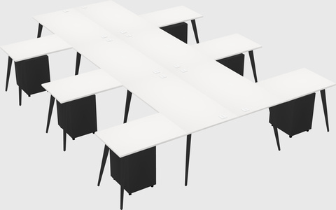 Shared l-shaped office desk system
