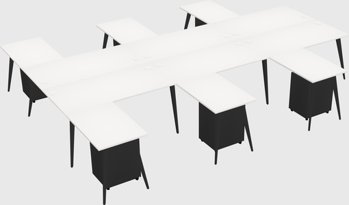 Shared l-shaped office desk system