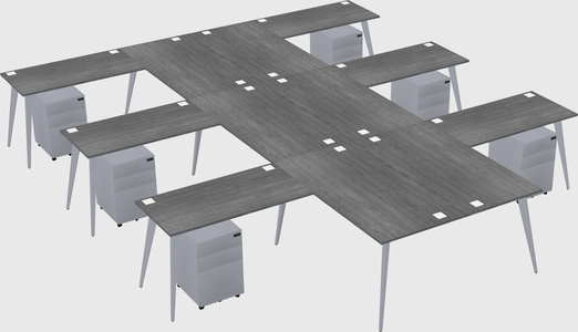 Shared l-shaped office desk system
