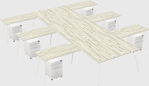 Shared l-shaped office desk system