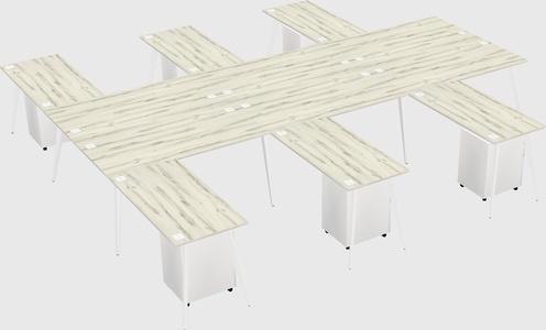 Shared l-shaped office desk system