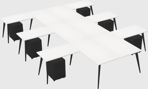 Shared l-shaped office desk system