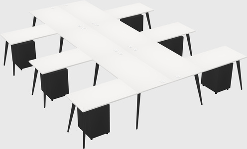 Shared l-shaped office desk system