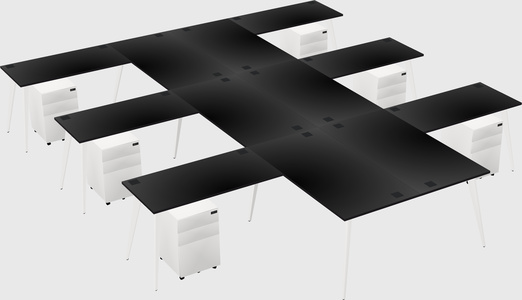 Shared l-shaped office desk system