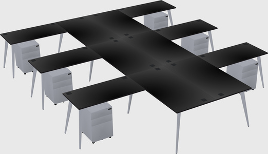 Shared l-shaped office desk system