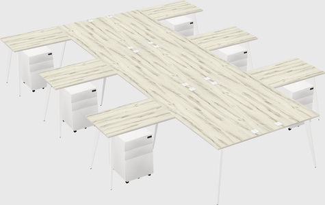Shared l-shaped office desk system