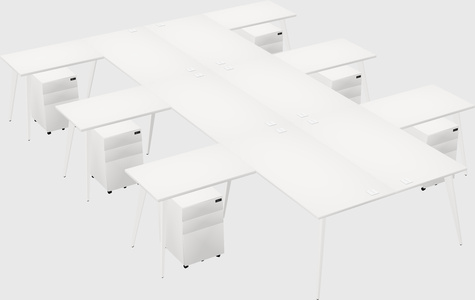 Shared l-shaped office desk system
