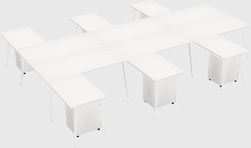 Shared l-shaped office desk system